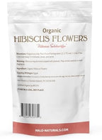 Halo Naturals Organic Hibiscus Flowers Cut & Sifted, 1 Pound (Hibiscus sabdariffa) USDA Certified | Resealable Pouch| Packaged in The USA