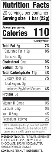 Larabar Minis Peanut Butter Chocolate Chip, Gluten Free Vegan Fruit and Nut Bars, 15.6 oz, 20 Ct
