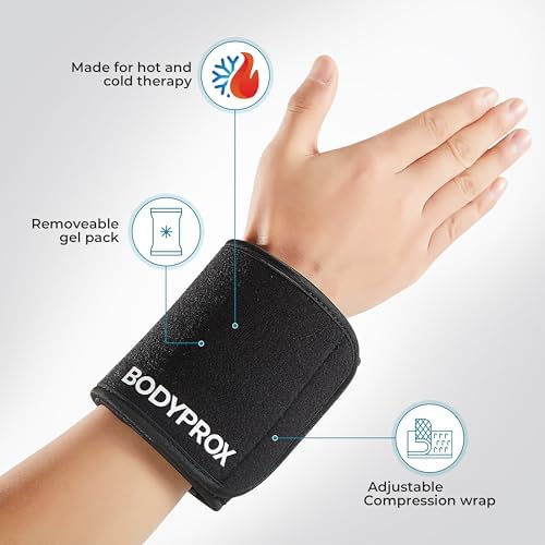 BODYPROX Cold & Hot Therapy Wrap, Reusable Gel Pack for Pain Relief. Great for Sprains, Muscle Pain, Bruises, Injuries, Etc. (Foot, Arm, Elbow, Ankle).