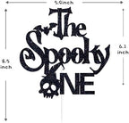Black Glitter the Spooky One Cake Topper, Spooky One/A Little Boo is One/Boo One, Halloween Boo Themed Baby's Birthday 1st Birthday Baby Shower Party Decorations