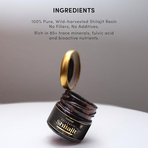 Himalayan Shilajit Resin - Gold Grade, US-Lab Verified&Tested, 500 mg Maximum Potency, 85 Trace Minerals with Fulvic & Humic Acid, Energy & Immune Support, 30g