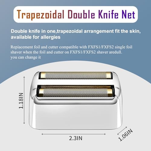 4 Pack Shaver Replacement Foil and Cutters compatible with BaBylissPRO Double FXFS2 Metal shaver foil replacement (Sliver-4PCS)