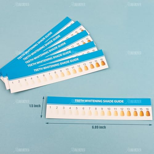 AUEAR, 20 Pack Teeth Shade Guide Whitening Chart Tooth Color Cards White