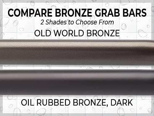 12” Shower Handle Smooth Grip | 304 Stainless Steel Grab Bars for Bathtubs and Showers | Old World Bronze ADA Standard Hand Rails for Seniors, Children, Injured People | Supports Upto 400lbs