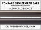 12” Shower Handle Smooth Grip | 304 Stainless Steel Grab Bars for Bathtubs and Showers | Old World Bronze ADA Standard Hand Rails for Seniors, Children, Injured People | Supports Upto 400lbs