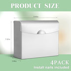Tioncy 4 Pcs Sanitary Napkin Disposal Receptacle Stainless Steel Sanitary Napkin Receptacle Wall Mounted Tampon Disposal Bin Waste Tampon Holder Feminine Hygiene Container (Silvery White)