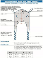 Full Body Patient Lift Sling, Shape Divided Leg Sling with Head Support,Lift Sling for Transfer and Positioning and Lifting,Medical Transfer Belt for Elderly,Bariatric