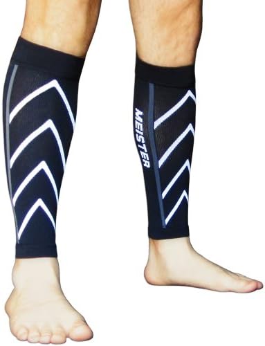 Meister Graduated 20-25mmHg Compression Running Leg Sleeves for Shin Splints (Pair)