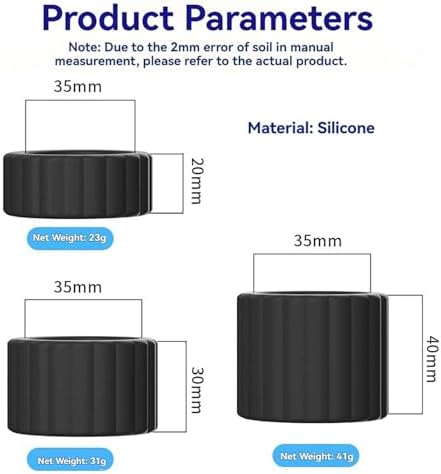 3 Pcs Men's Lightweight Exercise Rings Training Accessory Super Elastic Set, Special Stretching Rings for Men -E45SQUS (Black:B)