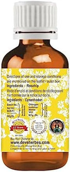 dève herbes Rosehip Oil (Rosa rubiginosa) | Cold Pressed | Pure | Natural | Undiluted | For Diluting Essential oils | For Skin & Massage | Non-Sticky| Lightweight| Men & Women | 10ml (0.33 oz)