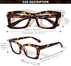 Oversized Square Reading Glasses for Women Spring Hinge Blue light Blocking Computer Readers for Women