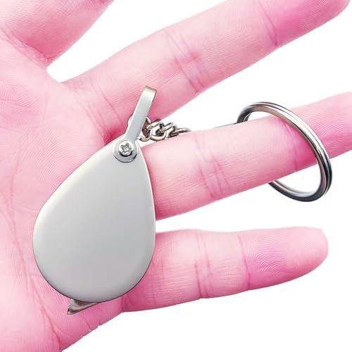 10X Mini Pocket Magnifying Glass – Folding Jeweler’s Loupe with Keychain for Reading, Jewelry and Hobbies