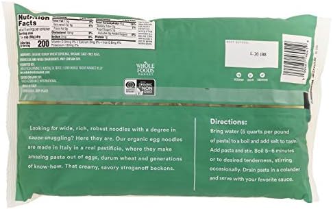 365 by Whole Foods Market, Organic Wide Egg Noodles, 16 Ounce (Pack of 2)