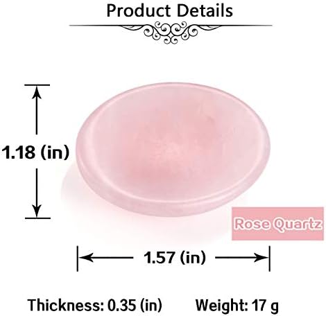 CrystalTears Rose Quartz Crystal Worry Stone Healing Crystal Oval Pocket Palm Stone Tumbled Polished Thumb Worry Stones for Anxiety Stress Relief Meditation Crystal Terapy