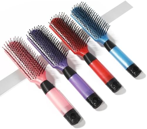 Anti Static Massage Hair Brush, Red Black Cushion Vent Air Cushion Comb for Curly Straight Hair, Styling Scalp Massager for Detangling and Smoothing(1pc random color)