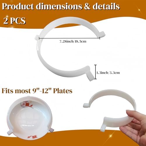 2 Pcs Plate Guards,Spill-Proof Adaptive Dining Aid,One Handed Adaptive Equipment for Elderly, Disabled,Fits Most 9" to 12" Plates