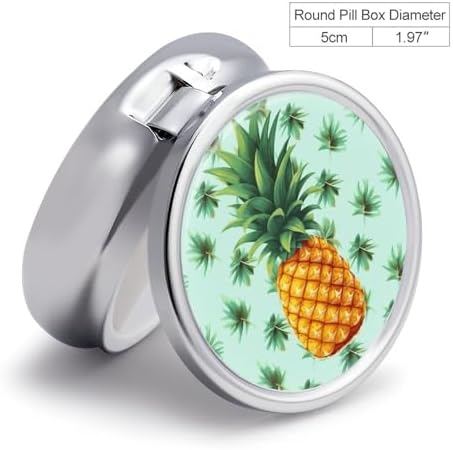 Pill Box Portable Tropical Fruit Pineapple Pill Case Cute Pill Organizer for Vitamins Supplements