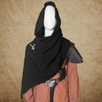 Berenlu Mens Renaissance Costume Set Medieval Belt Shoulder Armor Faux Leather Bracers Shawl Viking LARP Cosplay Accessories