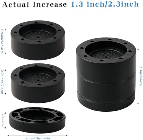 Bed Risers Adjustable Furniture Risers Heavy Duty Lifts Height 2 Inch, Round Bed Lifts Risers for Desk Table Couch Chair Sofa (Set of 4) (Black)