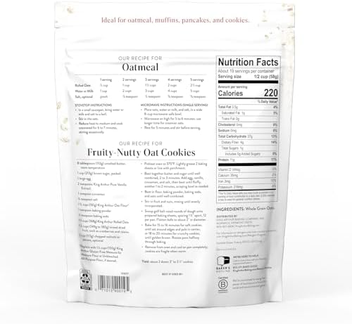 King Arthur Baking Company Gluten-Free & Whole Grain Rolled Oats 2lbs.