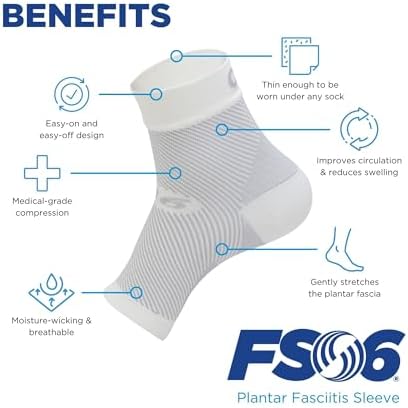 OrthoSleeve FS6 Foot Bracing (Single Sleeve) treats Plantar Fasciitis, Achilles Tendonitis and relieves heel pain in a soft, moisture-wicking fabric