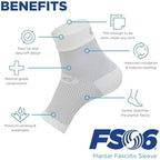 OrthoSleeve FS6 Foot Bracing (Single Sleeve) treats Plantar Fasciitis, Achilles Tendonitis and relieves heel pain in a soft, moisture-wicking fabric