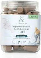 Happy Hippo Soft Foam Earplugs, 33 dB NRR, (50 Pair, 100 Ear Plugs), Maximum Protection for Sleeping, Power Tools, Loud Work Environments (Beige)