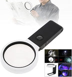 5X 25X Magnifying Glass, Folding Stand & Ruler Design & 8 LED Illuminated Magnifier Handheld Large Magnifying Glasses for Seniors Reading, Coins, Stamps, Map, Inspection, Powered by Battery