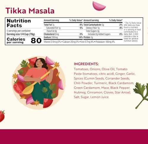 Masala Gossip Tikka Masala Simmer Sauce 10 oz - Authentic Curry Sauce - Plant-Based, Gluten-Free, Seed Oil Free, No Artificial Preservatives - 10 oz Pack of 1