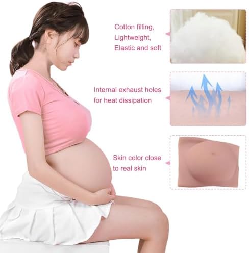 YRZGSAWJ Silicone Pregnant Belly 9 Month Artificial Fake Pregnant Belly Lifelike Skin for Actor Maternity