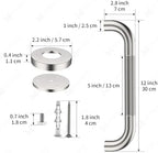 12 Inch Anti Slip Grab Bars for Wall,Munzong Stainless Steel Bathroom Grab Bars for Bathtubs and Showers,Brushed Nickel Knurled Handicap Balance Bar,Safety Hand Rail Support Elderly Senior Bath Handle