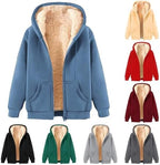 Fleece Jacket Men Sherpa Lined Hooded Sweatshirt Winter Full Zip Warm Hoodie Long Sleeve Thick Coat with Pockets