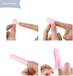 SKYPRO 100pcs Latex Finger Cots Protective Fingertips Gloves Rubber Industrial Fingerstall Sleeves (Pinkish)