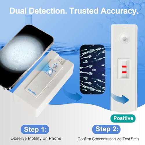 2 in 1 Sperm Microscope & Sperm Concentration Test — at-Home Fertility Screening to Measure Progressive Motile Sperm, Easy Male Fertility Check