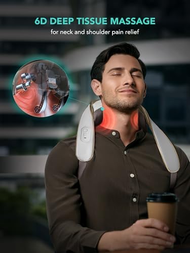 SKG 2025 Neck Massager for Pain Relief, Deep Tissue 6D Kneading with Heat, Cordless Neck & Shoulder Massage, Valentine Gift for Men & Women, H5 Mini