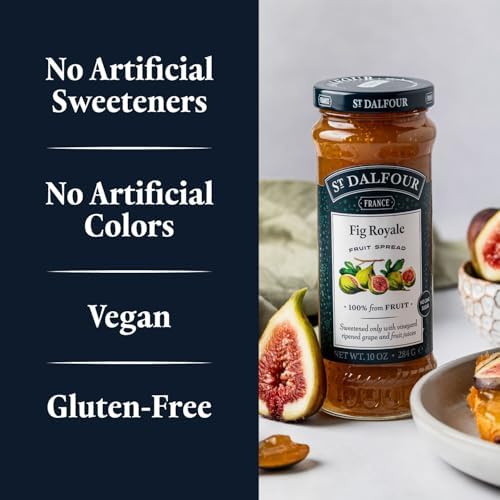 St. Dalfour Fig Royale Fruit Spread - 10oz - 100% from Fruit, No Artificial Ingredients, Non-GMO, No Cane Sugars, All Natural, Made in France
