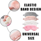 4 Pcs Plush Sleep Masks, Ultra Cute Soft Eye Cover, Blindfold Travel Masks for Kids Men Women(Random Color)
