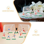 Garneck 2 Sets Soccer Cake Decorations Miniature Football Field Toppers for Birthday Parties and Sports Events Plastic Cake Decors with Goals and Players Fun Portable Football Party