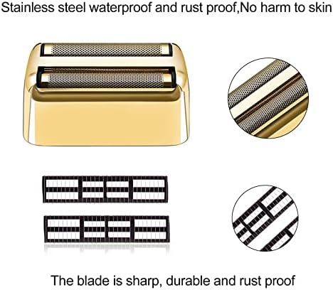 2 pack Professional Replacement Foil and Cutters for BaBylissPRO Barberology Double Foil Shaver, Compatible with BaBylissPRO Barberology FXFS2 Shaver，Gold