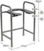 Extra Wide Commode Toilet Chair Lightweight Pregnant Bath Stool & Shower Chair Portable Toilet with Safety Steel Frame Height Adjustable for Elderly