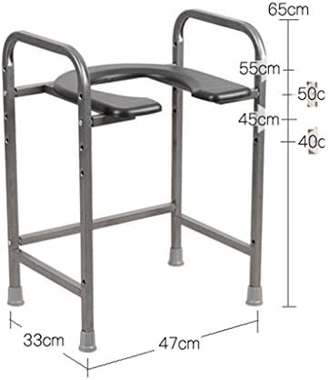 Extra Wide Commode Toilet Chair Lightweight Pregnant Bath Stool & Shower Chair Portable Toilet with Safety Steel Frame Height Adjustable for Elderly