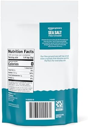 Amazon Grocery, Sea Salt, Fine Ground, 16 Oz