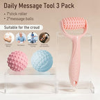 Massage Muscle Roller Stick & Ball Set 3 Pack- Deep Tissue Foot Body Massager with Trigger Point Therapy for Sore Myofascial Release Muscle Stress Relax Hand Arm Neck Feet Headache Blood Stimulation