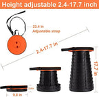 Fishboy Upgraded Collapsible Stool, 400lbs Max Weight, Lightweight But Sturdy, Portable Retractable Folding Telescoping Foldable Camping Stool for Adults Outdoor Fishing Hiking BBQ