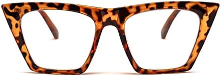 FEISEDY Square Cat Eye Reading Glasses Blue Light Blocking Women Fashion Cateye Reader B4121 (Brown Tortoise, 1.75x)