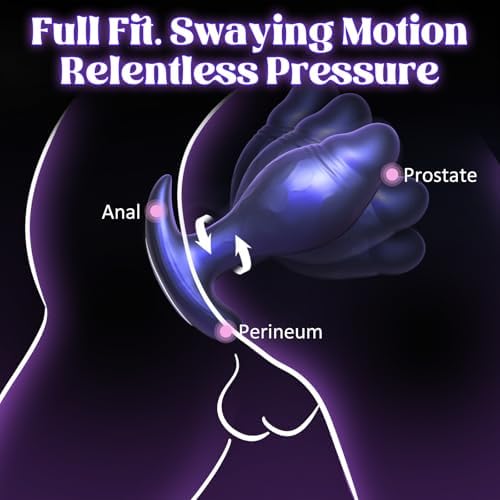 360° Rotation Vibrating Butt Plug Prostate Massager, Anal Plug Sex Toys for Women Men, Hands-Free Wearable Vibrator with App for Couples, Silicone Anal Dildo BDSM Male Adult Toy, Female Kinky Sex Toy