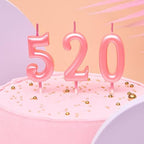 PHD CAKE 10-Pieces Pink Numeral Birthday Candles, Cake Numeral Candles Number 0-9 Glitter Cake Topper Decoration for Birthday,Wedding Anniversary,Party Celebration