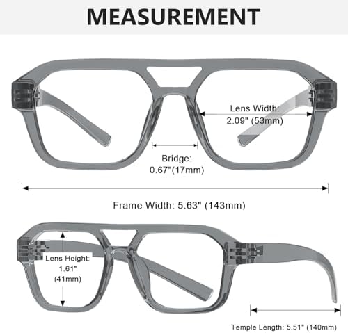Eyekepper 6 Pack Pilot Reading Glasses for Men, Metalless Screwless Spring Hinges Readers, +2.75
