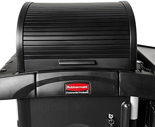 Rubbermaid Commercial Products Executive Series Preassembled Locking Security Hood, Black, Utility Cart Accessories, Compatible with Cleaning Carts