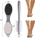 2 Pcs 4 in 1 Foot Scrubber Dead Skin Remover for Feet, Including Foot Files, Heel Scraper, Foot Brush and Pumice Stone, Multi Purpose Foot Callus Remover Pedicure Tools